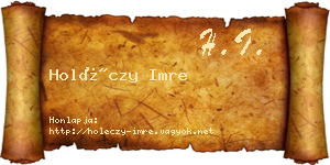 Holéczy Imre névjegykártya